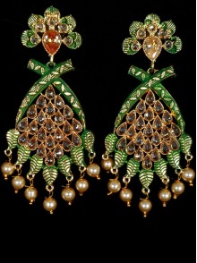 Reverse Ad Earrings With Meenakari Work